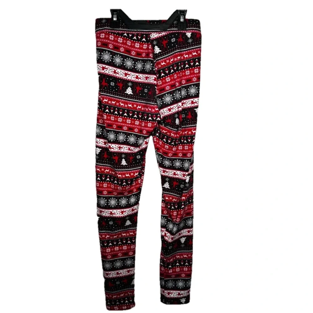🌷 Shosho Festive Reindeer Geometric Leggings